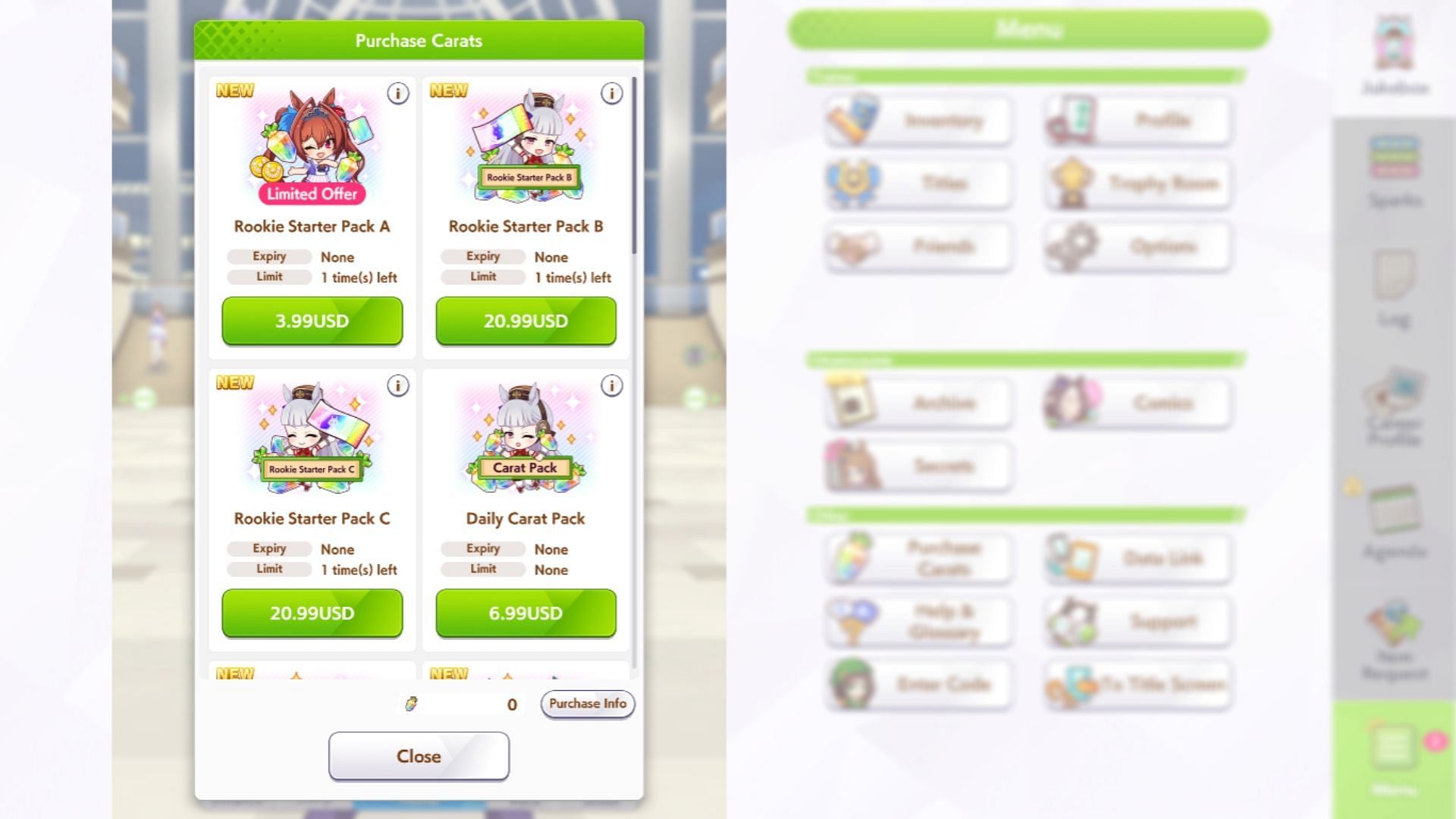 Umamusume Cash Shop (Image via Cygames, Inc.)